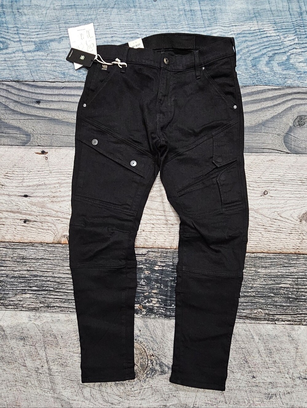G-Star RAW Airblaze 3D Skinny Cargo Denim Jeans Super Stretch Black 32x30 NWT